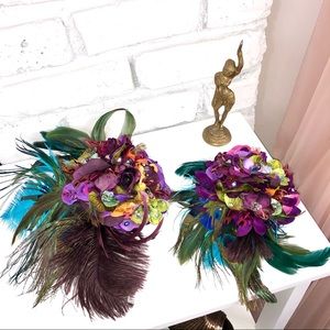 Handmade ladies fascinator peacock color STUNNING